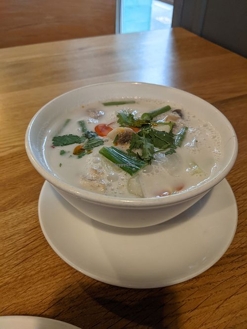 vegan Tom Kha at Saphan Thai in Aberystwyth