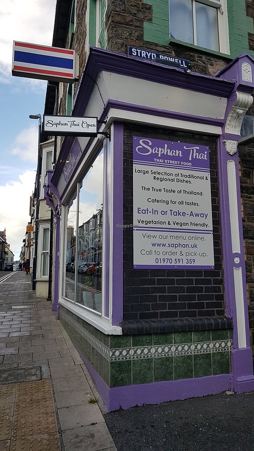 Outside at Saphan Thai in Aberystwyth