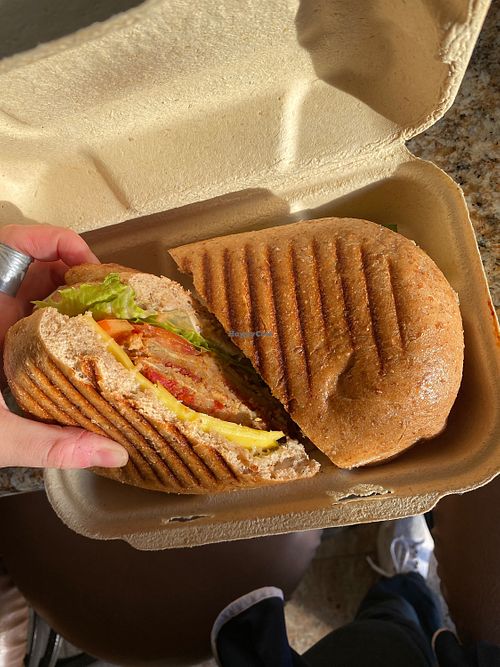 Eggcellent Eggplant panini  at Rock n Roots in Williston Park