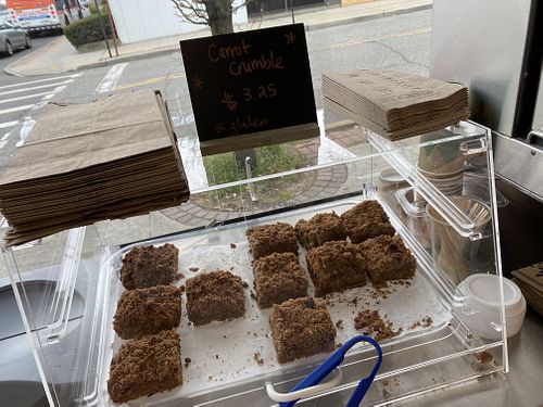 Carrot crumble   at Rock n Roots in Williston Park