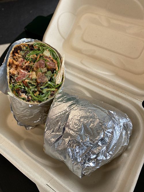The mushroom wrap   at Rock n Roots in Williston Park