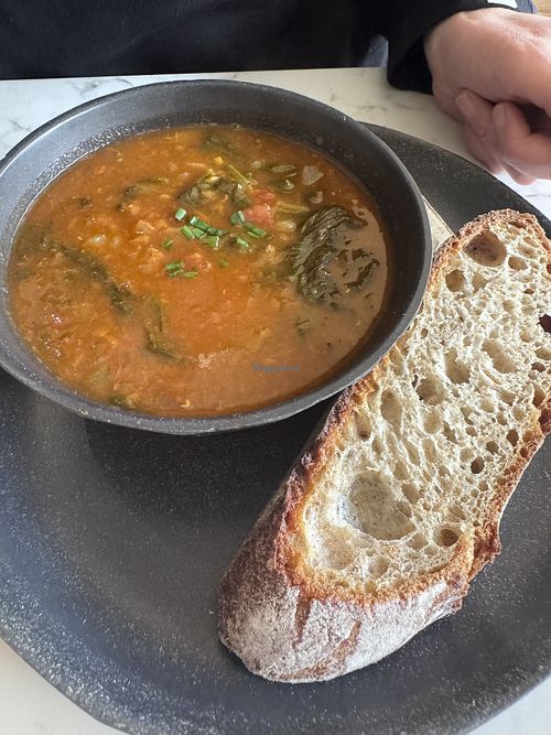 Soup and bread   at Cowan & Sons in Edinburgh