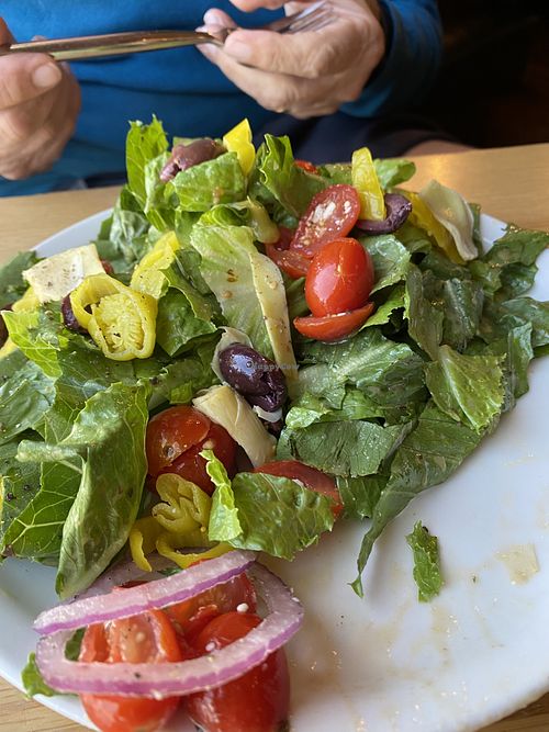 Pizza salad with oregano dressing at Racca's Pizzeria Napoletana in Casper