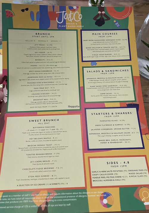 Vegetarian & plant based menu  at Jo & Co in Hove