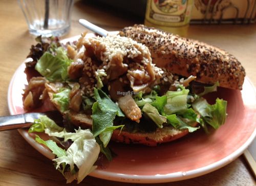 vegan Chicken Teriyaki bagel at Bagels & Beans - Raadhuisstraat in Amsterdam