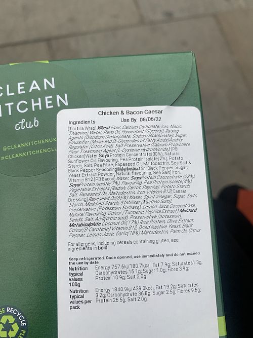 chicken & bacon caesar  at Clean Kitchen Club - Camden in London