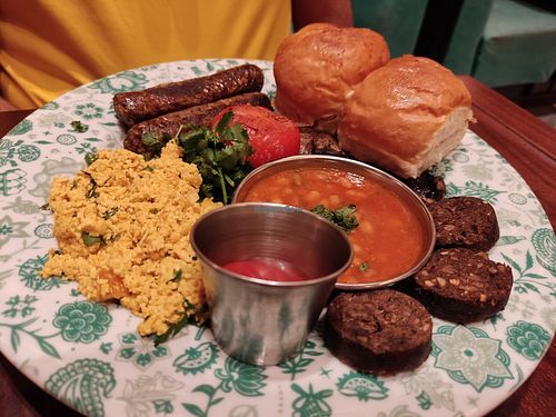 Vegan breakfast at Dishoom in West London