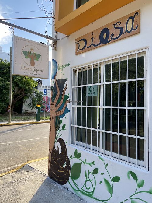 The beautiful shop on the outside ⭐️ at Diosa Vegana in Playa Del Carmen