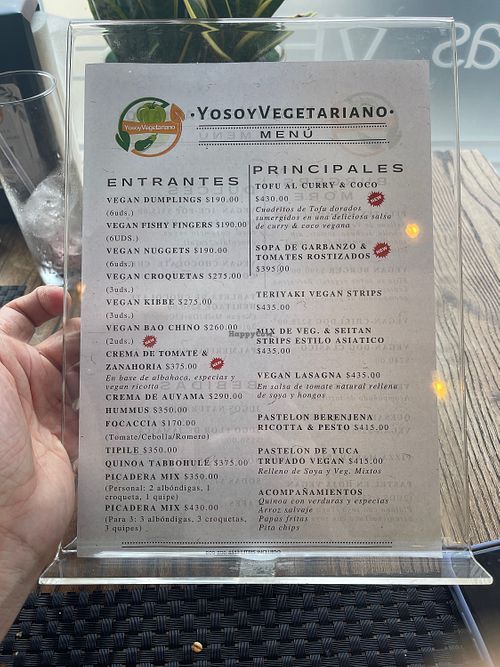 Menú parte I  at Yosoy Vegetariano in Santo Domingo