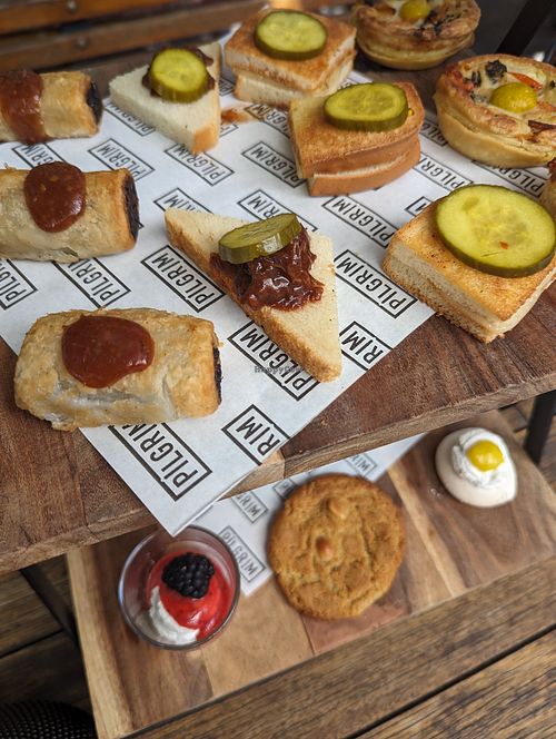 vegan high tea (not pictured 3 x gin cocktails and bottomless sparkling wine) at Pilgrim Bar in Melbourne