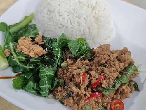 Thai basil rice at Bodhi Vegetarian 菩提素食 in Central Singapore