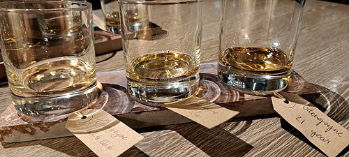 Whisky flight at The Oak Tree Inn in Balmaha