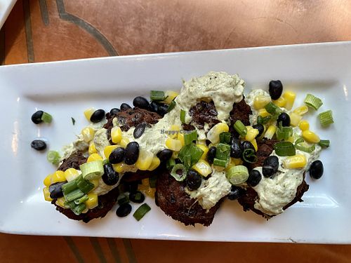 Black bean fritters   at Daily Planet in Burlington
