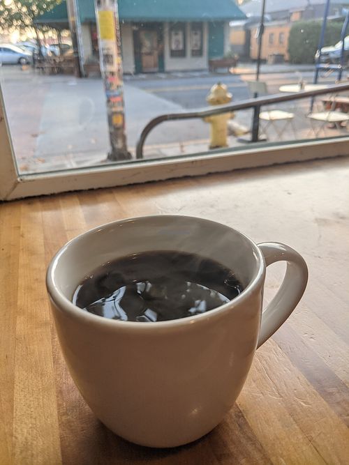 Great coffee. Decaf but dark and robust. at Morning Glory Cafe in Eugene