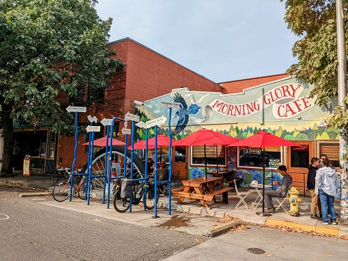 Entrance at Morning Glory Cafe in Eugene