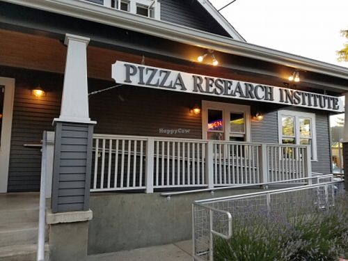 outside at Pizza Research Institute in Eugene
