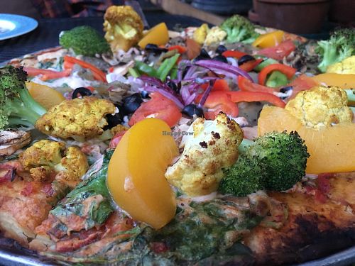 Vegan Chef's Choice Pizza at Pizza Research Institute in Eugene