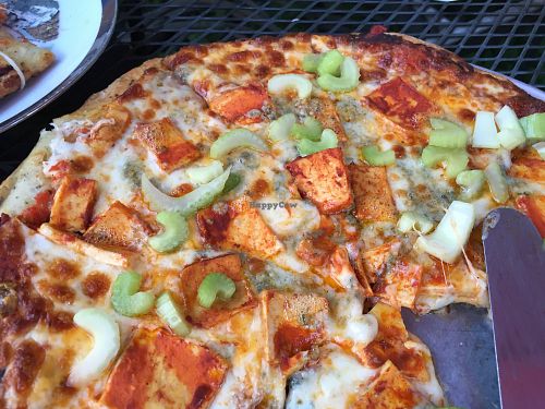 Buffalo Tofu, Celery, Blue Cheese at Pizza Research Institute in Eugene