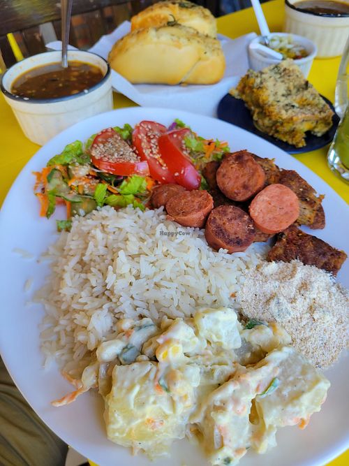 Lunch plate of the day at Girassol Veg in Florianopolis