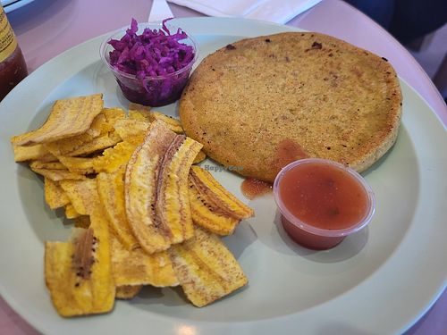 Bean and cheese pupusa at Miss Chickpea's Cafétal in San Antonio