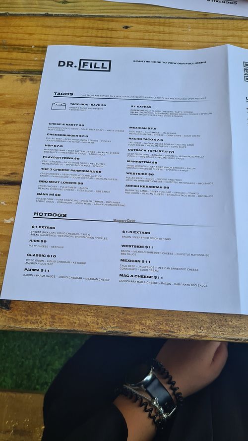 1 vegan tacos option at Dr Fill in Smythes Creek