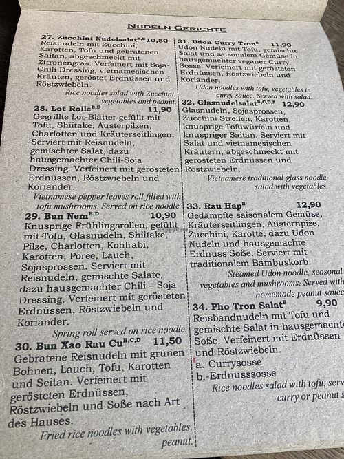 menu  at GAO Vegan in Leipzig