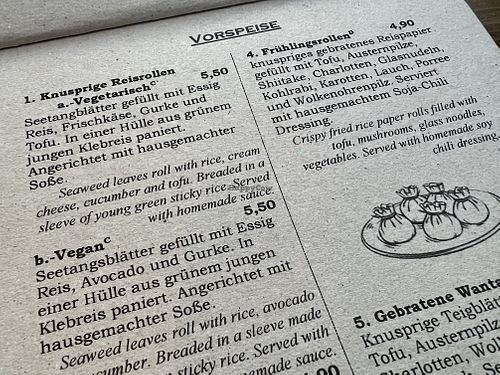 menu  at GAO Vegan in Leipzig