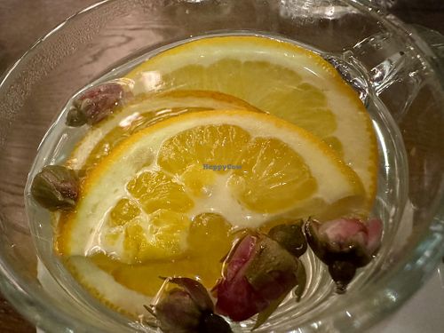 orange & rose tea #Veganuary at GAO Vegan in Leipzig