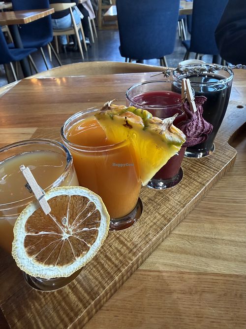 Cold pressed juice flight  at Good Morning in Las Vegas