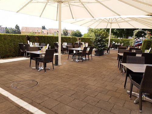 Outdoor seating at Mövenpick - Walter Mittelholzerstrasse in Zurich