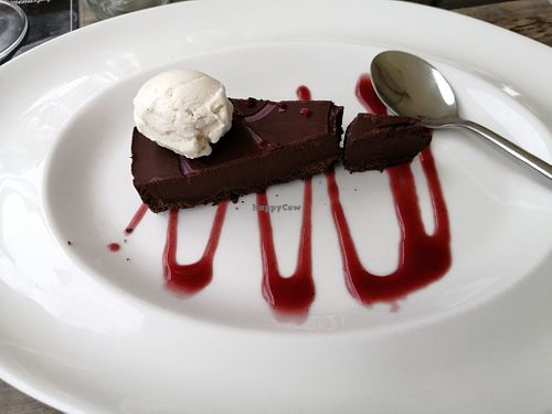 Chocolate raspberry tart at The White Horse in Birstall