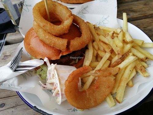 Plant based burger at The White Horse in Birstall
