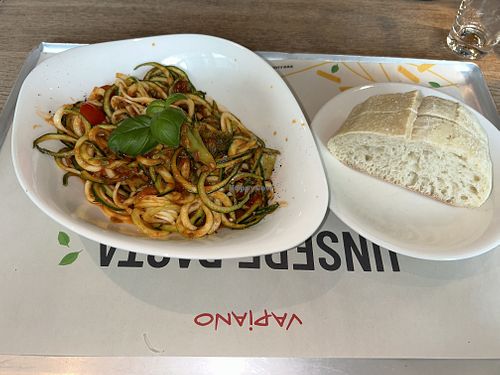 Zoodles pomodori with broccoli and bread   at Vapiano - Europaplatz in Berlin
