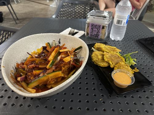 Vegan Mofongo and Tostones  at Atabey Condado in San Juan