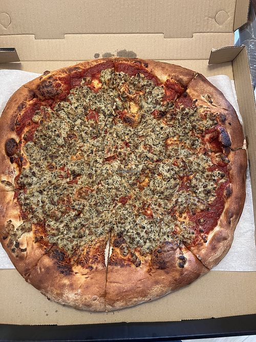 Cheese and red sauce pizza (homemade cheese)   at Black Rock Pizza in Captain Cook