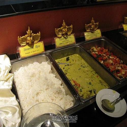 Close-up of vegetarian Asian buffet at Golden Kinnaree Buffet Restaurant in Phuket