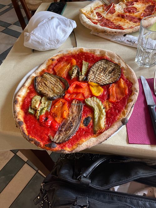 vegetariona without mozzarella:))  at Barbarossa in Savona