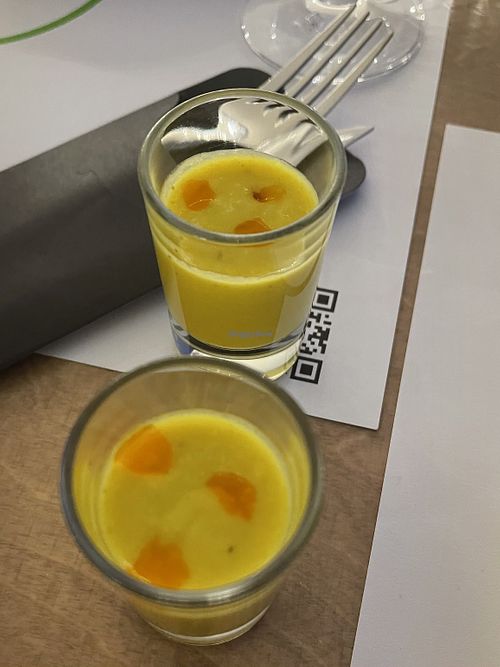 Corn soup at 5SENSES Restaurant in Santorini