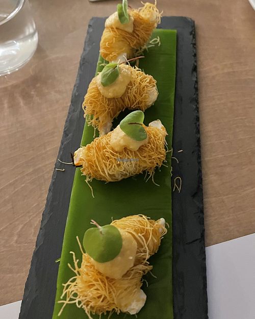 “Shrimp” curls at 5SENSES Restaurant in Santorini