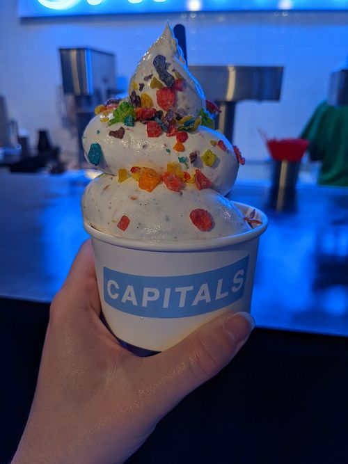 Non-dairy with Fruity Pebbles at Capitals Ice Cream in Oklahoma City