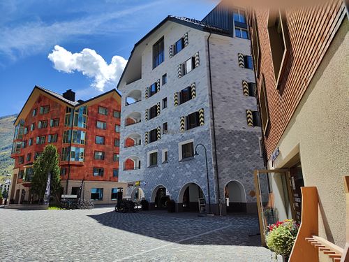 Plaza out front at Biselli in Andermatt