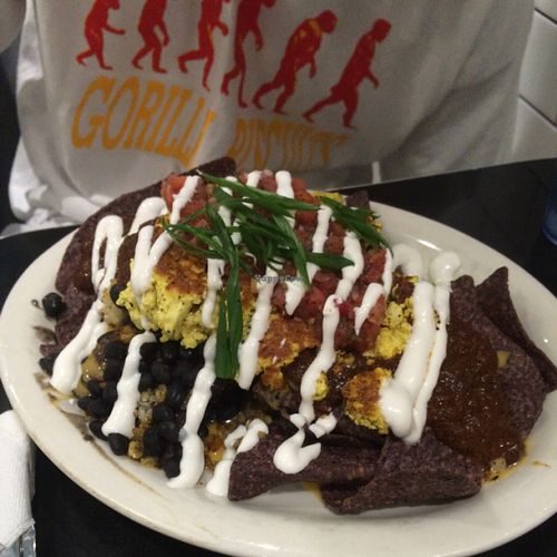 breakfast nachos  at Champs Diner in Brooklyn