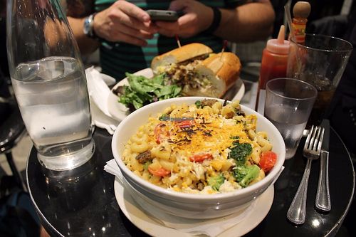 Mac Daddy with the Grinder in the background at Champs Diner in Brooklyn