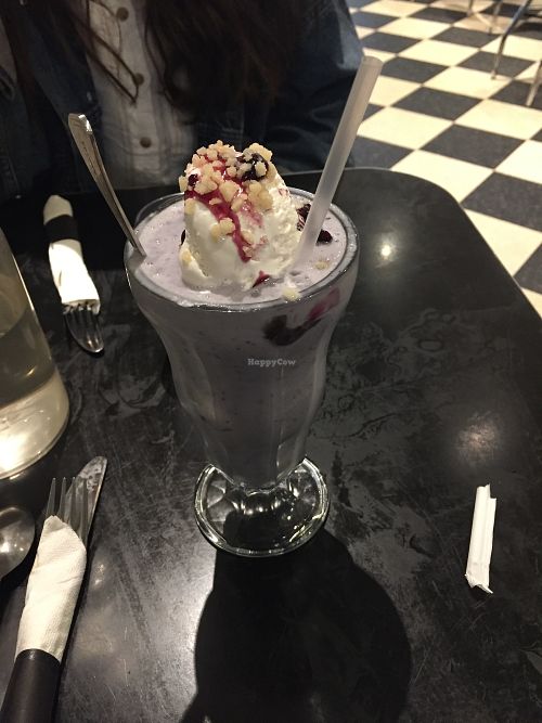 Blueberry cheesecake (I think) milkshake at Champs Diner in Brooklyn