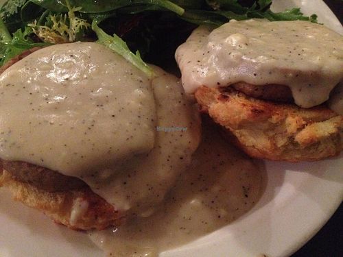 Biscuits and gravy at Champs Diner in Brooklyn