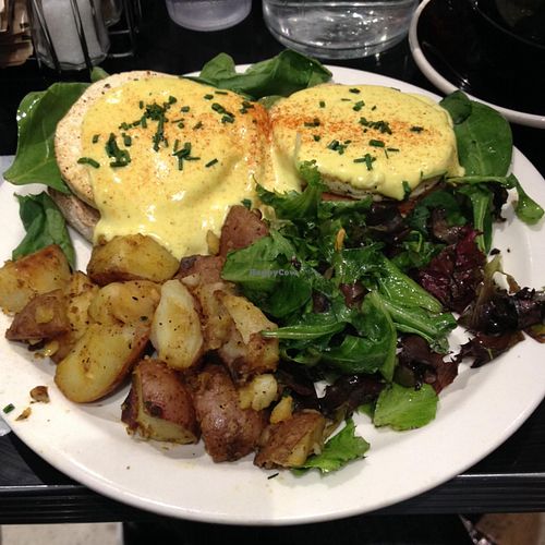 tofu Benedict  at Champs Diner in Brooklyn