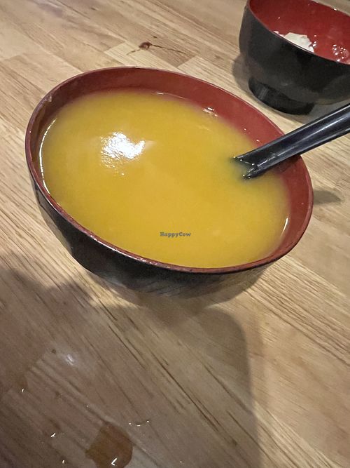 Pumpkin purée I would bath In it. Most delicious soup ever   at Jjanga in Las Vegas