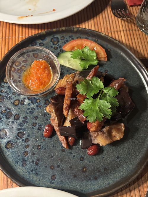 Eggplant and tempeh  at Bali bar&restaurant in Rome