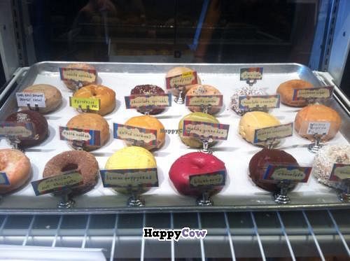 variety of vegan donuts at Pepples Organic Donuts in San Francisco