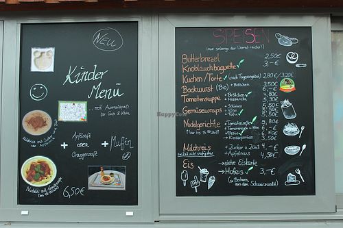 menu (Vegan items are labeled with the green "vegan symbol") at Bistro Bärenblick in Leinefelde-worbis